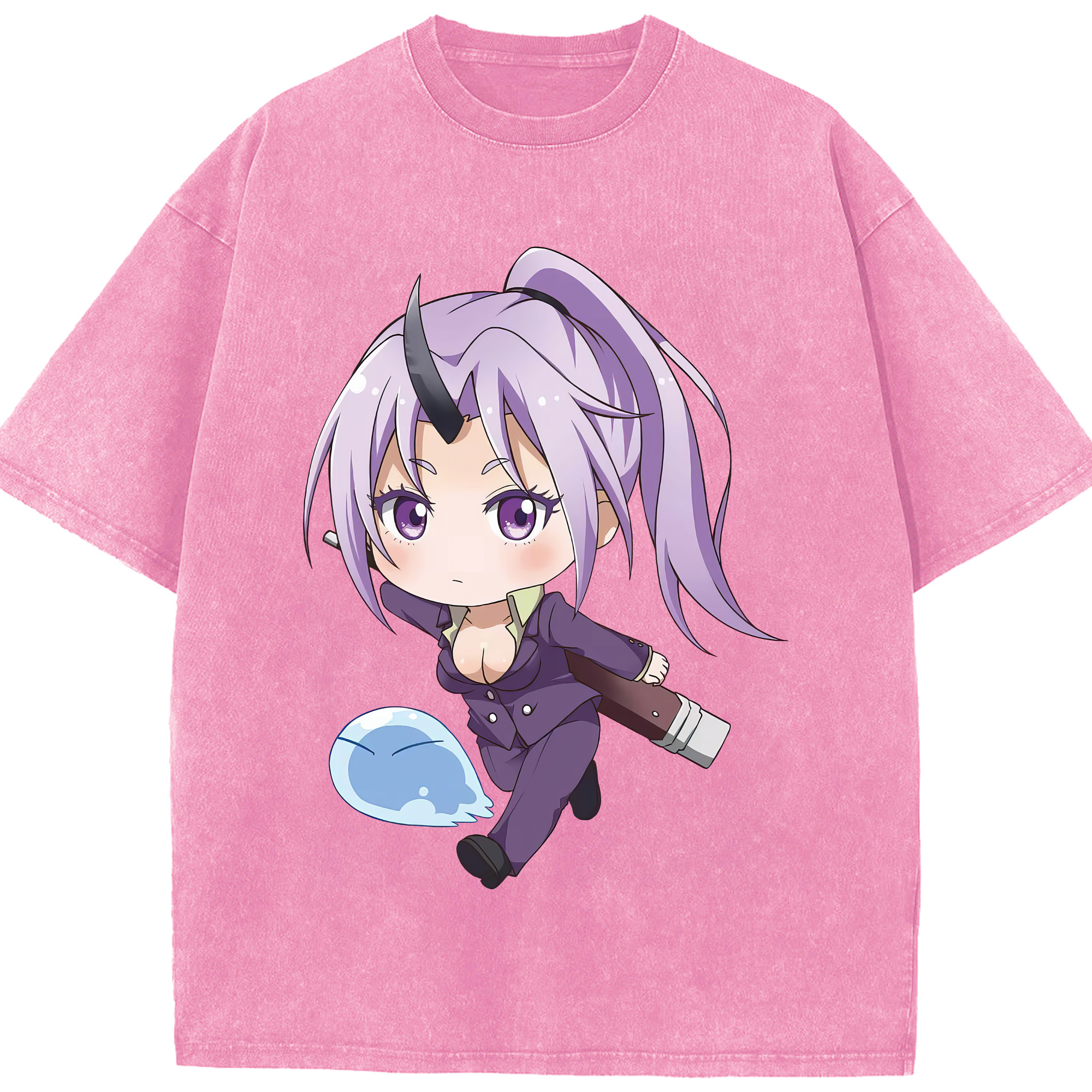 （画像用） 転スラ Regarding Reincarnated to Slime 綿100% ヴィンテージ風 半袖Tシャツ（フロントプリント）
